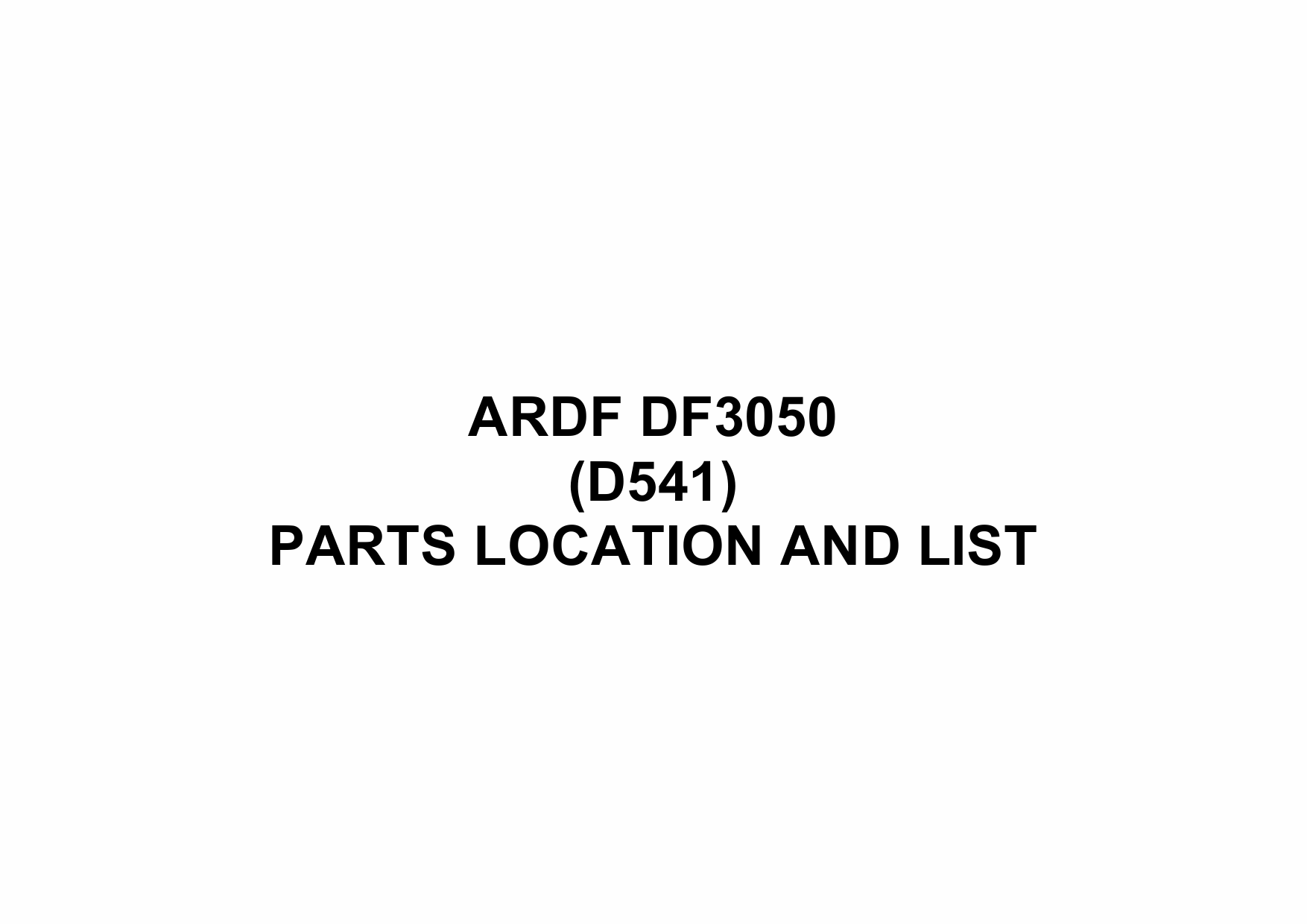 RICOH Options D541 ARDF-DF3050 Parts Catalog PDF download-1
